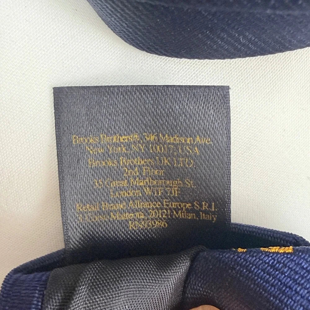 Vintage Brooks Brothers x Johnnie Walker Silk Tie Blue Gold Striding Man Preppy